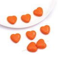 Perles de cœur en acrylique orange poli pour bijoux DIY et bracelets faits main - Forme de Cœur (17x19mm) / 20 Pcs/Pack / Rouge Orangé