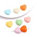 Perles en acrylique en forme de cœur couleur macaron pour la création de bijoux DIY - Forme de Cœur (17x19mm) / 20 Pcs/Pack / Multicolore