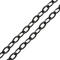 Matte black acrylic DIY craft chain accessory with oval links for bags and jewelry - 4 Pieces/Pack / Black
