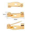 Dettaglio della base per spilla 14mm placcata oro 18k per gioielli fai-da-te e artigianato - 14mm x 4mm (Confezione da 2) / Oro