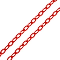 Vibrant red acrylic oval link chain for DIY handmade jewelry and accessory making - 4 Pieces/Pack / Red