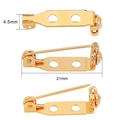 Base per spilla di sicurezza in metallo dorato da 21mm a doppio foro per creazioni fai-da-te - 21mm x 4.5mm (Confezione da 2) / Oro