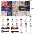 Σετ κατασκευής κοσμημάτων DIY με ακρυλικές χάντρες και κουτί αποθήκευσης 15 θέσεων - Συνδυασμός Χαντρών Αλφαβήτου και Αξεσουάρ σε Κουτί 15 Θέσεων (BDH199-01)