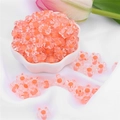 DIY orange heart acrylic plum flower beads for handmade hair accessories in white bowl - 12mm Diameter 3mm Hole (Pack of 50) / Orange Pink