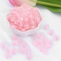 Frosted pink acrylic flower beads for DIY hair accessory and jewelry making - 12mm Diameter 3mm Hole (Pack of 50) / Pink