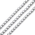 Polished silver-colored metal round beads in three neat parallel strands for DIY jewelry - 2mm (1mm Hole, Approx. 165 Pieces) / White Gold