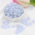Light blue frosted acrylic five-petal flower beads for DIY jewelry and hair accessories - 12mm Diameter 3mm Hole (Pack of 50) / Blue