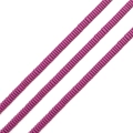 Close-up of matte rose purple heishi beads arranged in neat parallel rows for DIY jewelry - Deep Purple Disk