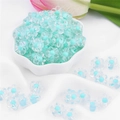 Frosted acrylic flower bead with blue core for DIY handmade hair accessory crafting - 12mm Diameter 3mm Hole (Pack of 50) / Green