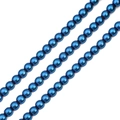 Perline tonde in ematite blu metallizzato per gioielli fai-da-te con finitura liscia - Blu Notte