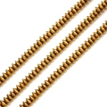 Macro shot of gold plated flat spacer beads for jewelry making with metallic reflection - 3mm Thick 2mm Hole 1mm 205pcs/Pack / Electroplated Gold Flat Bead