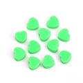 Green heart-shaped polymer clay beads for DIY jewelry making and handmade crafts - 30 Pcs/Pack / Grass Green