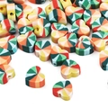 Colorful heart-shaped clay beads with spiral pattern for DIY jewelry making - 30 Pcs/Pack / Peach Color Scheme