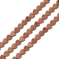 Macro detail of copper-plated hematite heart beads for handmade jewelry DIY projects - 4mm (Approx 1mm Hole, ~100pcs/Pack) / Copper