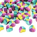Colorful heart-shaped polymer clay beads with mixed color patterns for DIY jewelry making - 30 Pcs/Pack / Grape Color Series