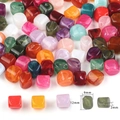 Colorful 9x12mm acrylic marble effect square beads for DIY jewelry making accessories - Rhombus Mixed Color 12x9mm Hole 2mm