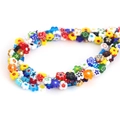 Perles de verre Millefiori en forme de fleurs pour colliers DIY et bijoux - Style Fleur / Env. 27-31 Pcs (Diamètre 6-7mm) / Multicolore