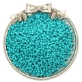 Opaque cyan blue 2-3mm glass seed beads for DIY jewelry making in vintage silver tray - 3mm / Greenish Blue