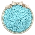 Sky blue matte finish glass seed beads for DIY jewelry making in a decorative tray - 3mm / Light Lake Blue