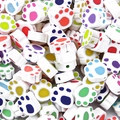 Perles colorées empreintes de pattes en argile pour création bijoux DIY - Patte / 30 Pièces/Paquet (10x9mm Trou 1.5mm) / Couleurs Mélangées Aléatoires