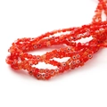 Perles en verre millefiori rouges en forme de fleur pour la création de bijoux - Style Fleur / Env. 37-45 Pcs (1 Brin/Paquet, Diamètre 4-5mm) / Rouge vif