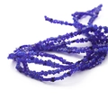 Perles fleurs en verre millefiori bleu foncé pour la création de bijoux DIY - Style Fleur / Env. 37-45 Pcs (1 Brin/Paquet, Diamètre 4-5mm) / Bleu saphir