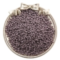 2mm matte smoky violet glass seed beads for DIY jewelry making in a decorative tray - Deep Blue Purple