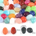 Oval acrylic beads with marble texture in various colors for DIY jewelry making - Oval Mixed Color 18x13mm Hole 2mm