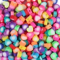 Perles colorées en forme de cœur en pâte polymère pour la création de bijoux DIY - Coeur Bicolore / Lot de 30 / Multicolore