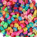 Perles en argile colorées en forme d'étoile avec visages souriants pour bijoux DIY - Sourire Œil Étoile / Lot de 30 / Multicolore