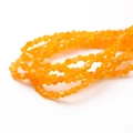 Perles de fleurs en verre millefiori orange translucide pour la création de bijoux - Style Fleur / Env. 37-45 Pcs (1 Brin/Paquet, Diamètre 4-5mm) / Jaune Orange