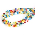 Perles en verre millefiori colorées pour bijoux DIY et artisanat fait main - Style Fleur / Env. 21-25 Pcs (Diamètre 8-9mm) / Multicolore