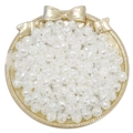 White acrylic rose pearl beads on a golden decorative tray for DIY jewelry making - Rose / 8mm (30g/Pack, Approx. 150 Pcs) / Artificial Pearl White