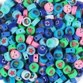 Perles en argile polymère thème océan avec motifs colorés d'étoiles de mer et coquillages - Série Océan / Lot de 30 / Multicolore