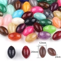 DIY colorful marble texture acrylic oval beads 20x12mm with hole for jewelry making - Oval Bead Mixed Color 20x12mm Hole 2mm