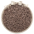 Matte dusty rose glass seed beads for DIY jewelry in a vintage silver bow dish - Khaki