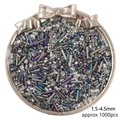 Macro shot of mixed 1.5-4.5mm glass beads with metallic finish for jewelry making - 58# Mixed Shape Loose Beads Set / 1.5-4.5mm (30g/Pack Approx 1000pcs) / Gunmetal Series