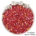 Mix of red and pink 1.5-4.5mm glass seed beads for DIY jewelry in a silver tray - 48# Mixed Shape Loose Beads Set / 1.5-4.5mm (30g/Pack Approx 1000pcs) / Red Series