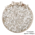 Assorted white and aurora glass seed beads for DIY jewelry making in a golden tray - 49# Mixed Shape Loose Beads Set / 1.5-4.5mm (30g/Pack Approx 1000pcs) / White