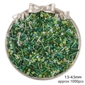 Detail view of 1000pcs mixed green glass seed beads in size 1.5-4.5mm for DIY jewelry - 51# Mixed Shape Loose Beads Set / 1.5-4.5mm (30g/Pack Approx 1000pcs) / Multicolor Green Series