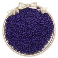 2-3mm deep purple glass seed beads for DIY jewelry making in a silver metal dish - Violet Blue