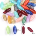 Mixed color oval acrylic marble beads for DIY jewelry with 31mm length and 2mm hole - Long Oval Mixed Color 31x12mm Hole 2mm