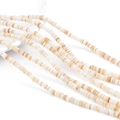 Natural cream and light orange shell heishi beads for DIY jewelry necklace making - 4mm (Hole 0.8mm, 38cm/Strand, 200-230 Beads) / Beige