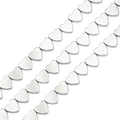 Polished silver heart-shaped spacer beads made of hematite for DIY jewelry making - 6mm / Horizontal Hole Heart Style / Approx 69 Pieces/Pack / White K Plated