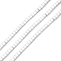 Strand of silver hematite cube beads for handmade jewelry DIY crafts and bracelets - 3x3mm (Approx. 140 Pcs/Pack) / White K Plated