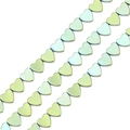 Iridescent green heart shaped hematite loose beads for DIY handmade jewelry and necklaces - 6mm / Horizontal Hole Heart Style / Approx 69 Pieces/Pack / Light Green