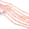 Pink natural shell heishi beads in flat disc shape for DIY jewelry making and necklaces - 4mm (Hole 0.8mm, 38cm/Strand, 200-230 Beads) / Light Pink