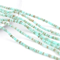 Mint green natural shell heishi bead strands with marble texture for DIY jewelry making - 4mm (Hole 0.8mm, 38cm/Strand, 200-230 Beads) / Turquoise Green