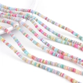 Colorful heishi shell beads in macaron tones for DIY necklace and jewelry making - 4mm (Hole 0.8mm, 38cm/Strand, 200-230 Beads) / Light Mixed