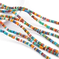 Colorful natural shell heishi bead spacers for DIY boho jewelry bracelets and necklaces - 4mm (Hole 0.8mm, 38cm/Strand, 200-230 Beads) / Dark Mixed